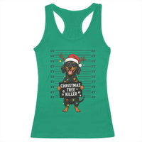 Christmas Dachshund Racerback Tank Top Funny Christmas Tree Killer - Wonder Print Shop