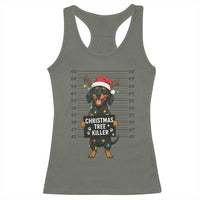 Christmas Dachshund Racerback Tank Top Funny Christmas Tree Killer - Wonder Print Shop
