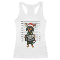Christmas Dachshund Racerback Tank Top Funny Christmas Tree Killer - Wonder Print Shop