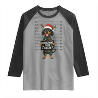 Christmas Dachshund Raglan Shirt Funny Christmas Tree Killer - Wonder Print Shop