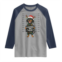 Christmas Dachshund Raglan Shirt Funny Christmas Tree Killer - Wonder Print Shop