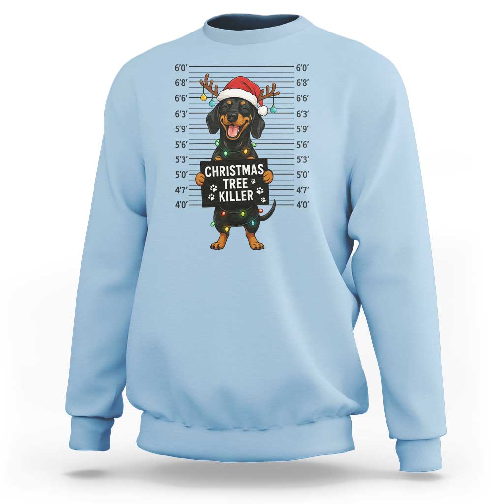 Christmas Dachshund Sweatshirt Funny Christmas Tree Killer - Wonder Print Shop