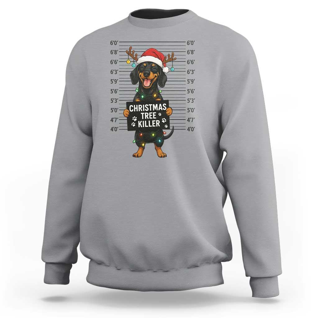 Christmas Dachshund Sweatshirt Funny Christmas Tree Killer - Wonder Print Shop