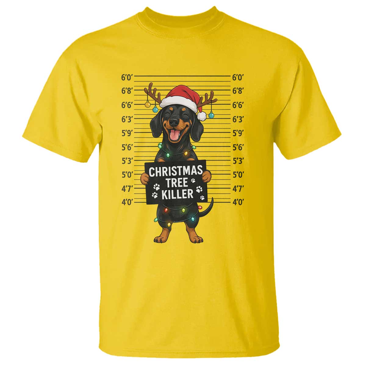 Christmas Dachshund T Shirt Funny Christmas Tree Killer - Wonder Print Shop