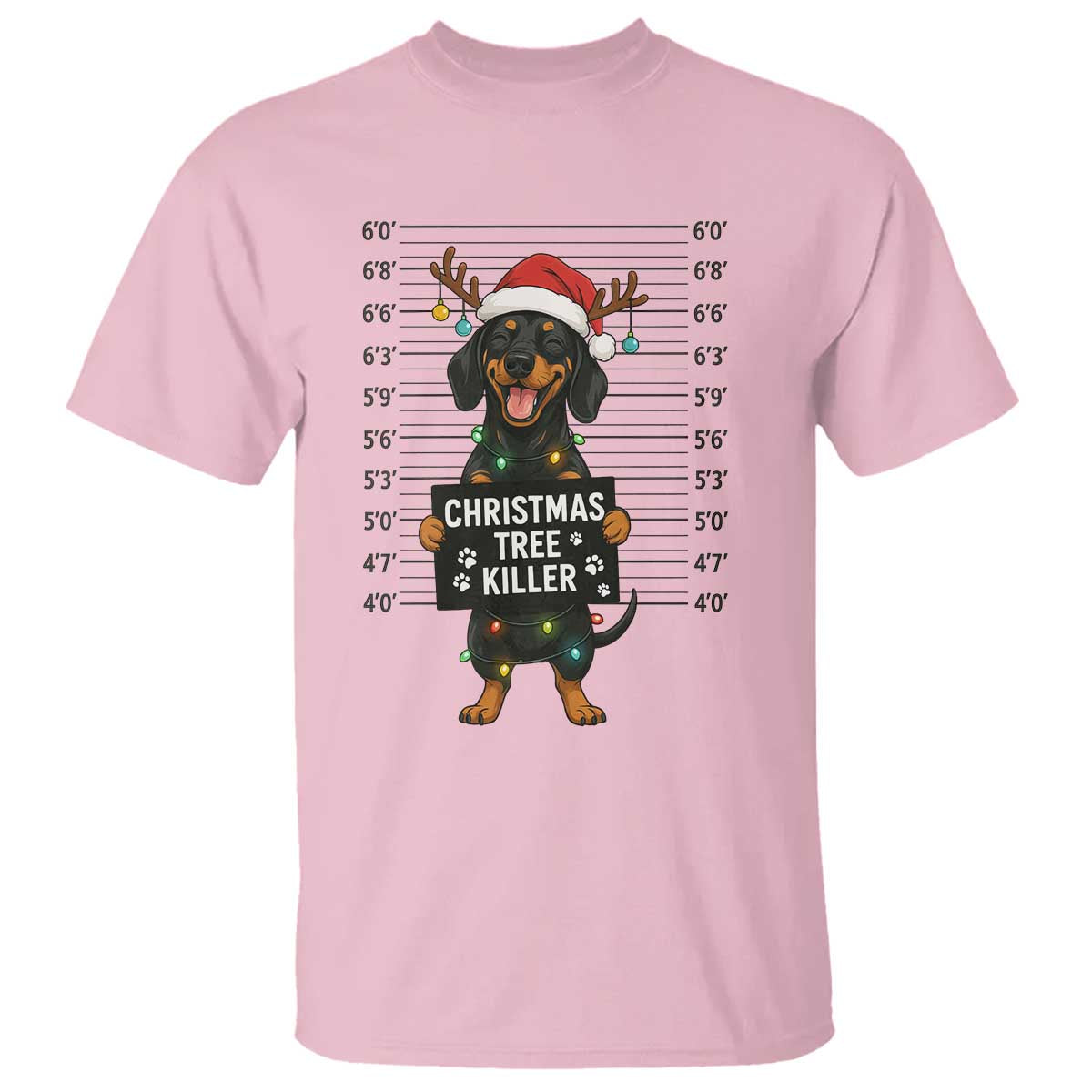 Christmas Dachshund T Shirt Funny Christmas Tree Killer - Wonder Print Shop