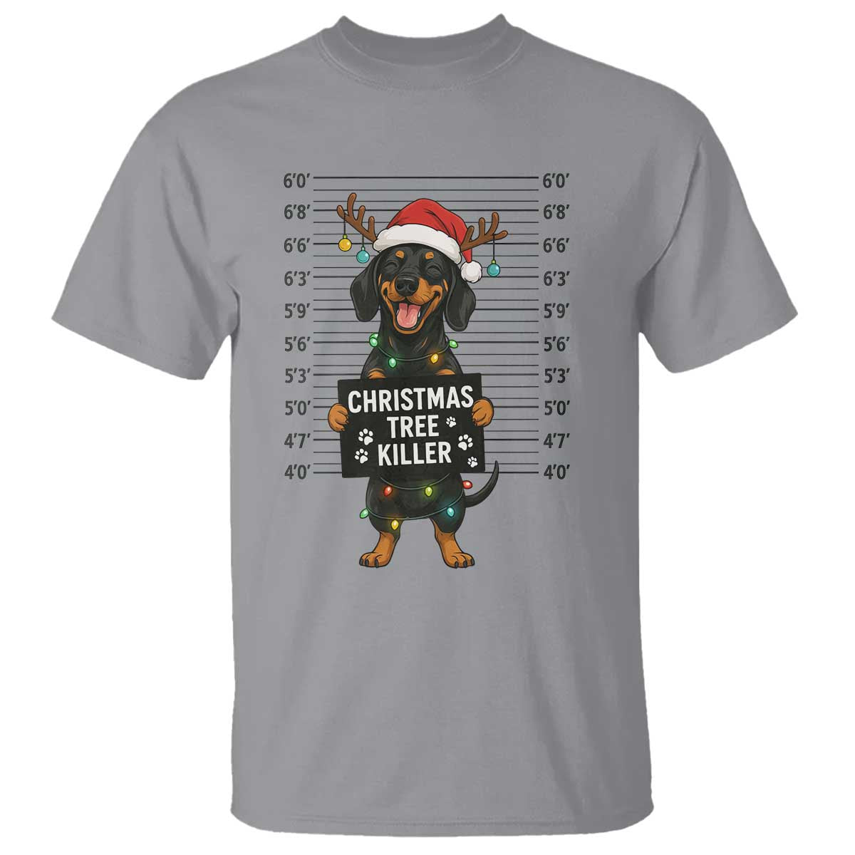 Christmas Dachshund T Shirt Funny Christmas Tree Killer - Wonder Print Shop