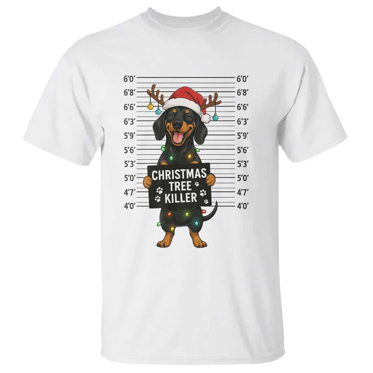 Christmas Dachshund T Shirt Funny Christmas Tree Killer - Wonder Print Shop