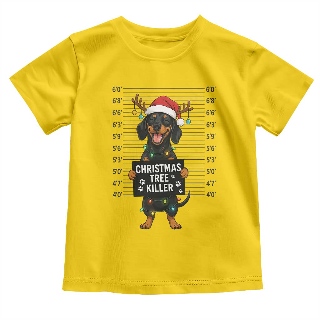 Christmas Dachshund Toddler T Shirt Funny Christmas Tree Killer - Wonder Print Shop