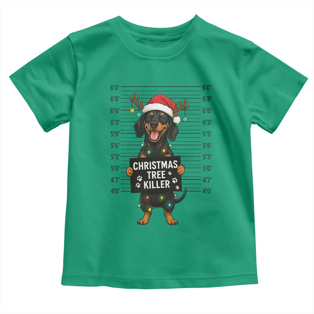 Christmas Dachshund Toddler T Shirt Funny Christmas Tree Killer - Wonder Print Shop