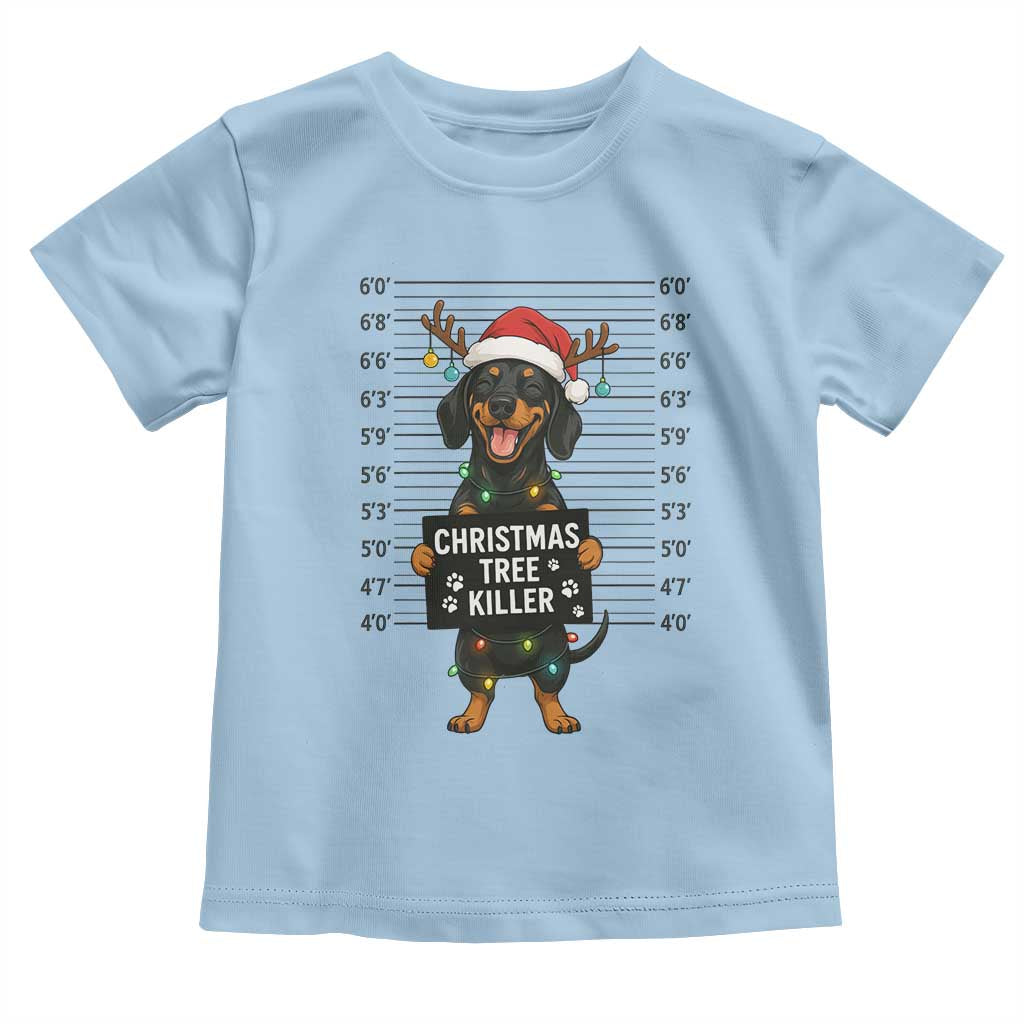 Christmas Dachshund Toddler T Shirt Funny Christmas Tree Killer - Wonder Print Shop
