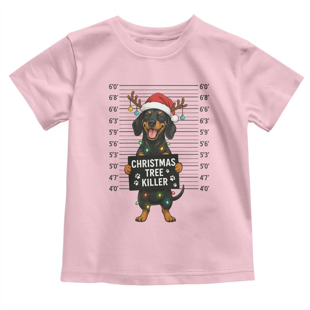 Christmas Dachshund Toddler T Shirt Funny Christmas Tree Killer - Wonder Print Shop
