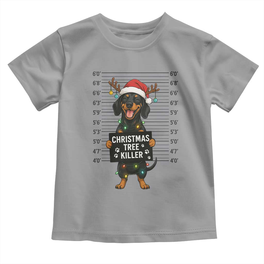 Christmas Dachshund Toddler T Shirt Funny Christmas Tree Killer - Wonder Print Shop