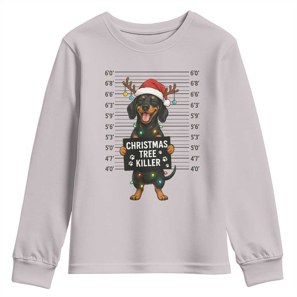 Christmas Dachshund Youth Sweatshirt Funny Christmas Tree Killer - Wonder Print Shop