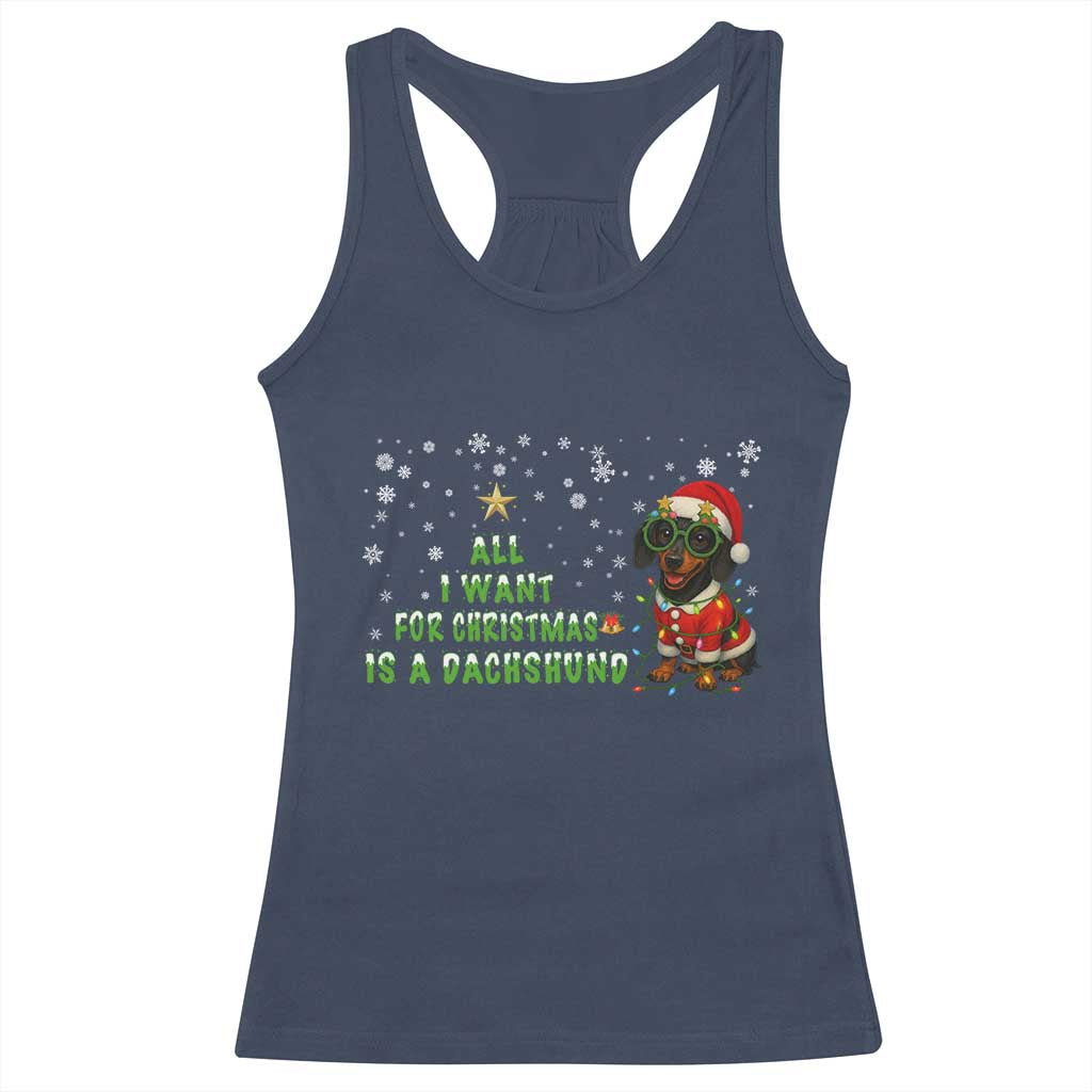 Christmas Dachshund Racerback Tank Top All I Want For Christmas Is A Dachshund - Wonder Print Shop