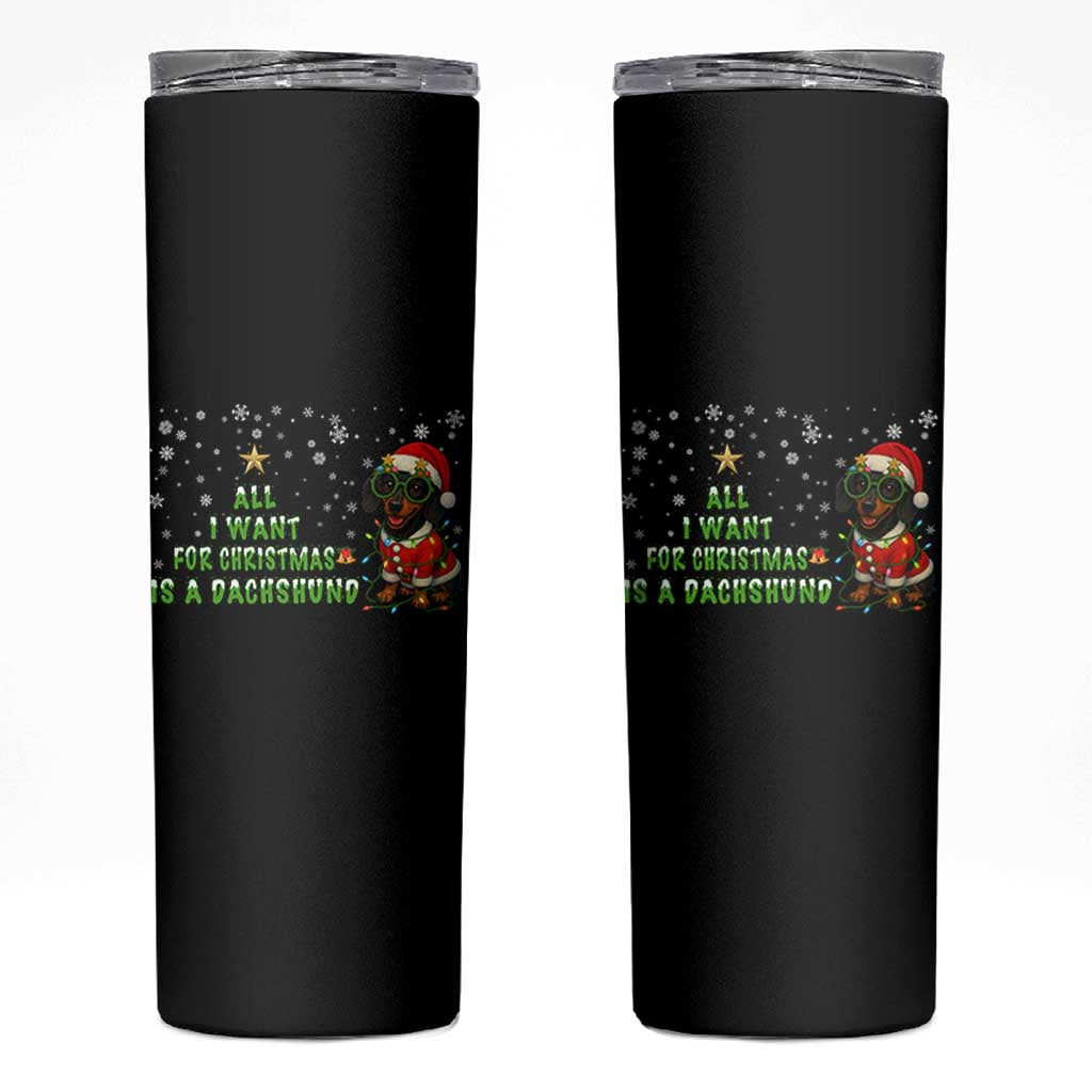 Christmas Dachshund Skinny Tumbler All I Want For Christmas Is A Dachshund