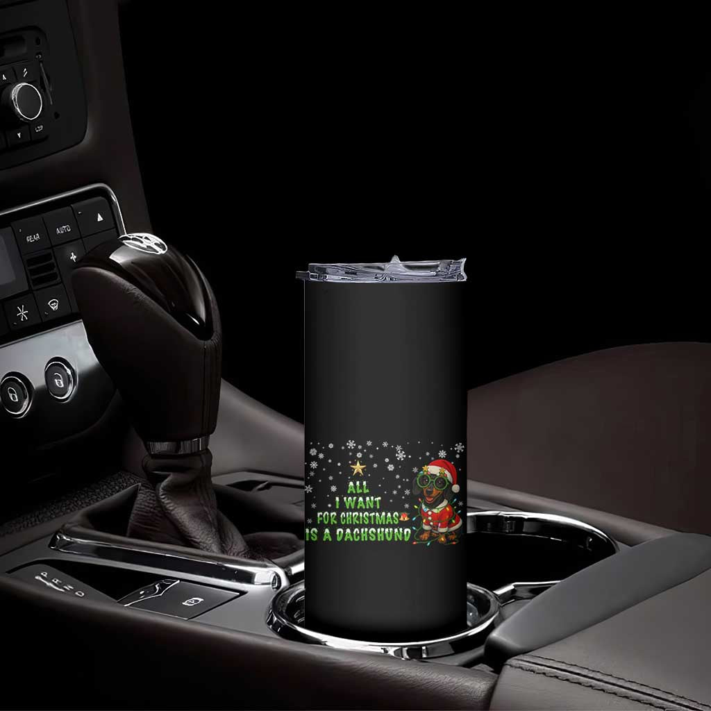 Christmas Dachshund Skinny Tumbler All I Want For Christmas Is A Dachshund
