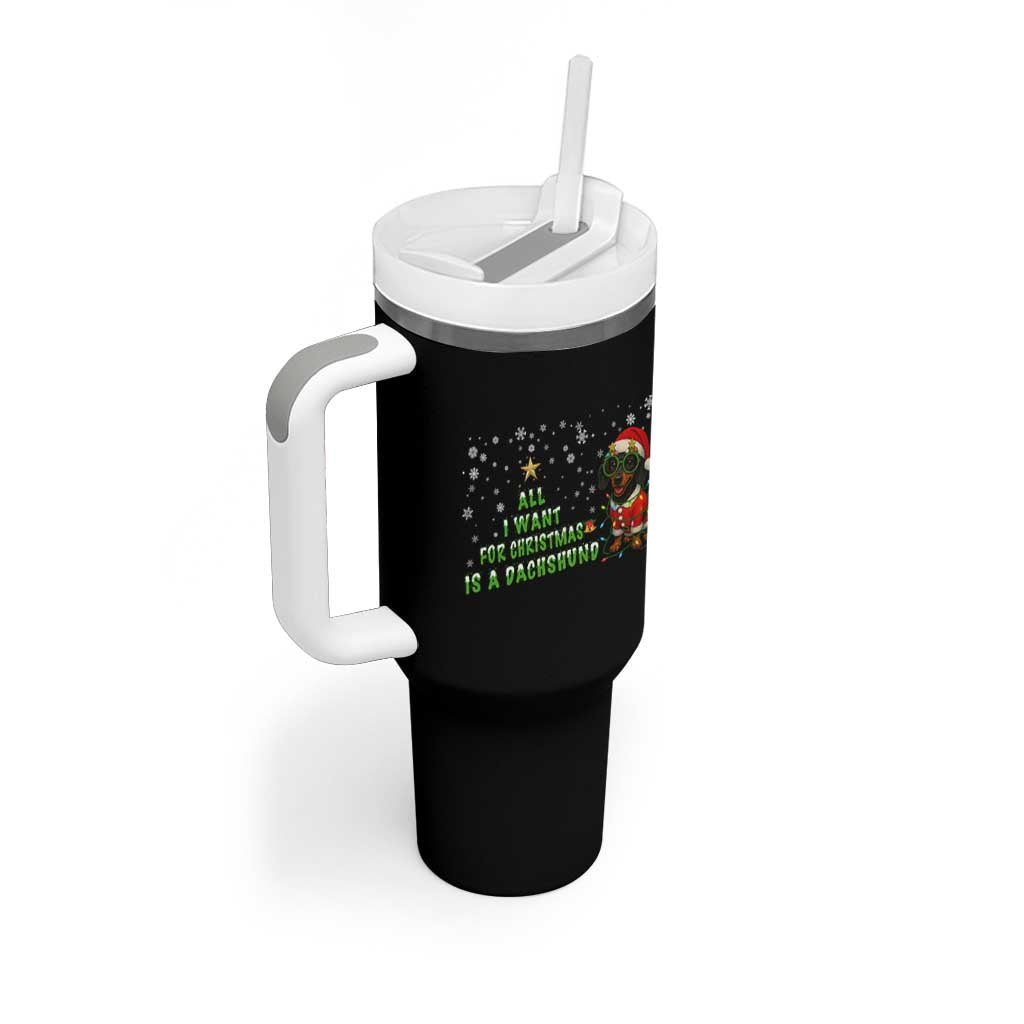Christmas Dachshund Tumbler With Handle All I Want For Christmas Is A Dachshund