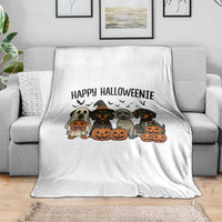 Funny Halloween Dachshund Throw Blanket Happy Halloweenie - Wonder Print Shop
