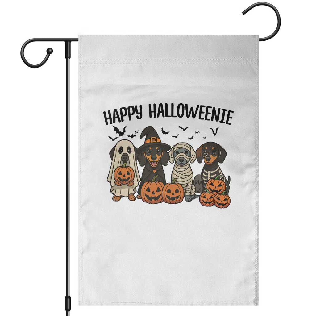 Funny Halloween Dachshund Garden Flag Happy Halloweenie - Wonder Print Shop