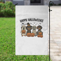 Funny Halloween Dachshund Garden Flag Happy Halloweenie - Wonder Print Shop