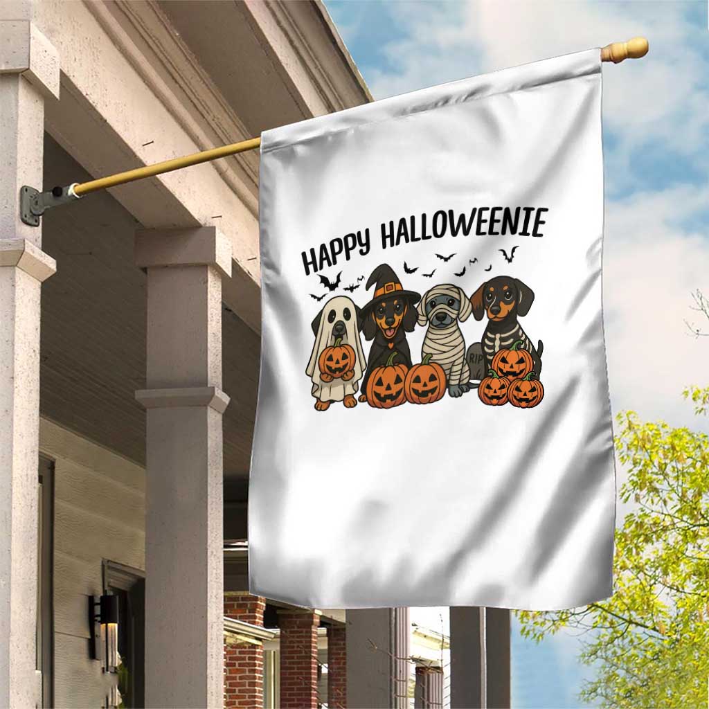 Funny Halloween Dachshund Garden Flag Happy Halloweenie - Wonder Print Shop
