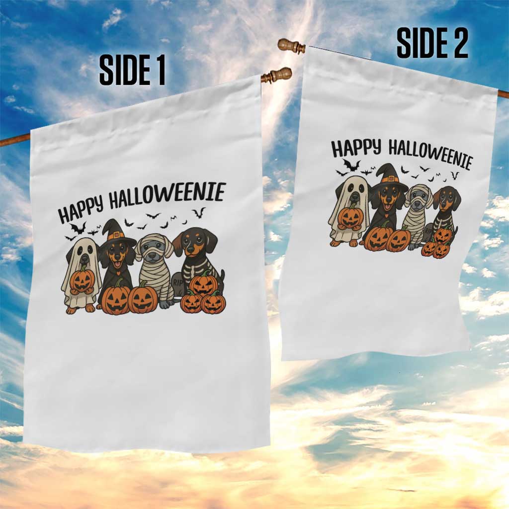 Funny Halloween Dachshund Garden Flag Happy Halloweenie - Wonder Print Shop