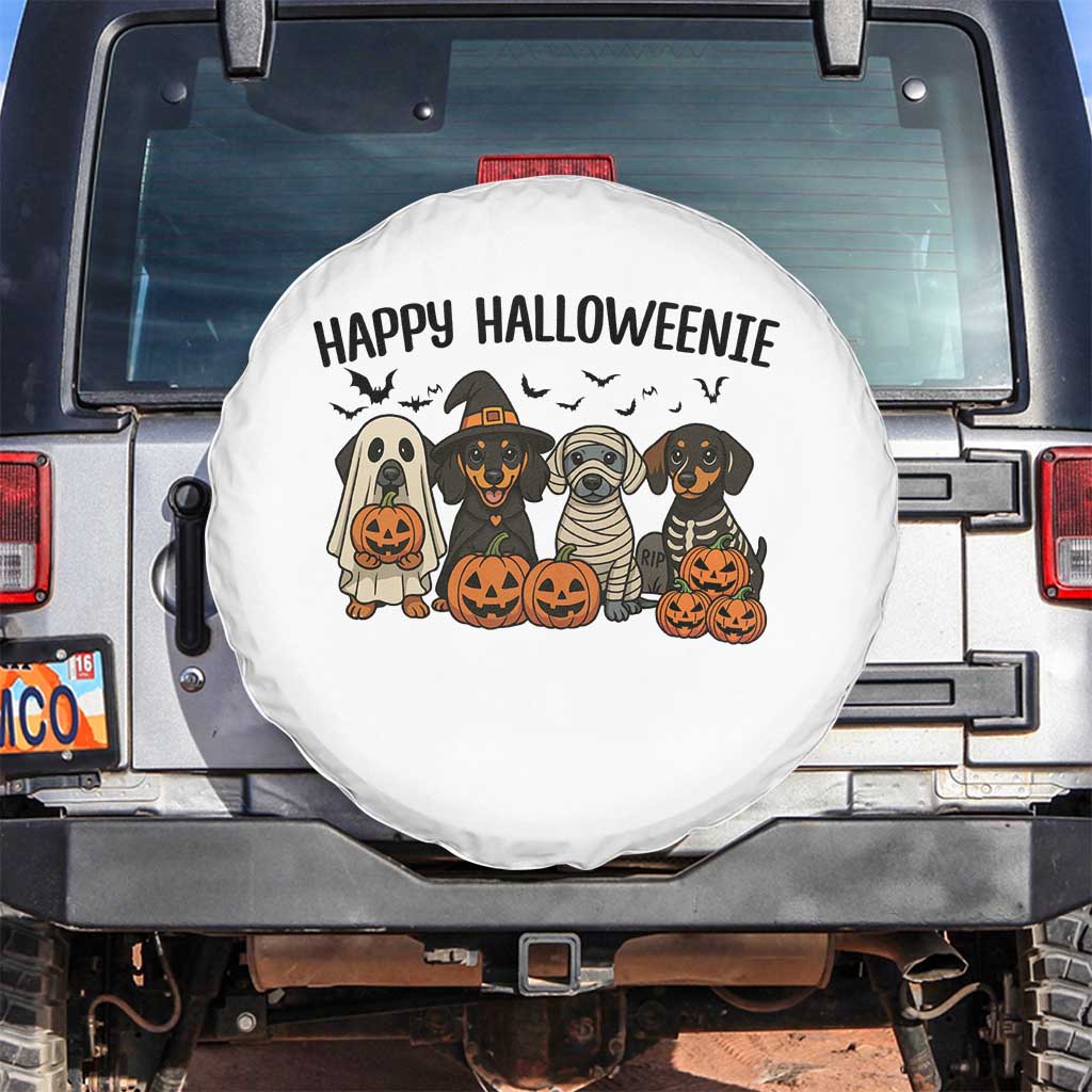 Funny Halloween Dachshund Spare Tire Cover Happy Halloweenie - Wonder Print Shop