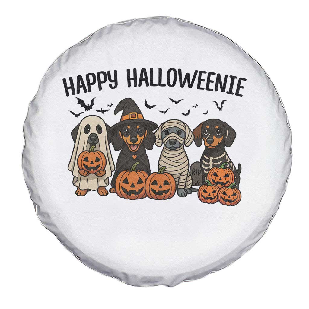 Funny Halloween Dachshund Spare Tire Cover Happy Halloweenie - Wonder Print Shop