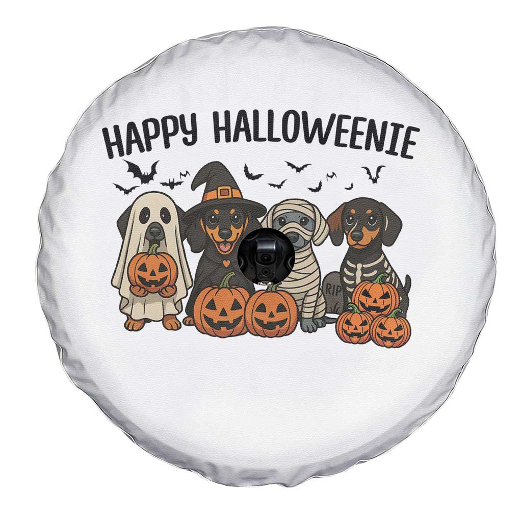 Funny Halloween Dachshund Spare Tire Cover Happy Halloweenie - Wonder Print Shop