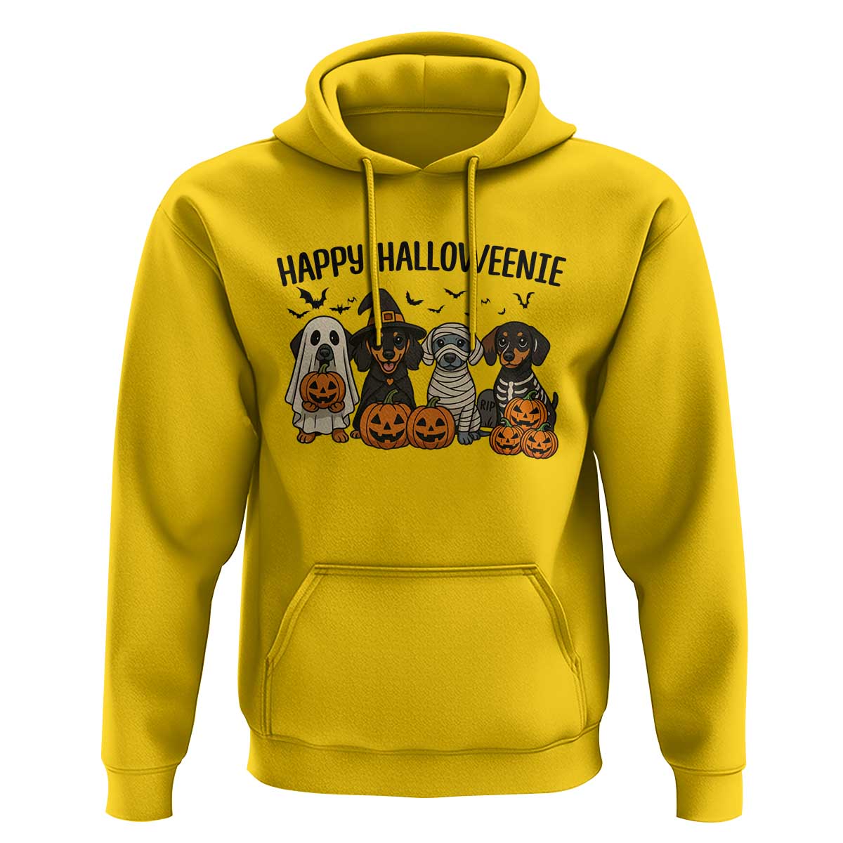 Funny Halloween Dachshund Hoodie Happy Halloweenie - Wonder Print Shop