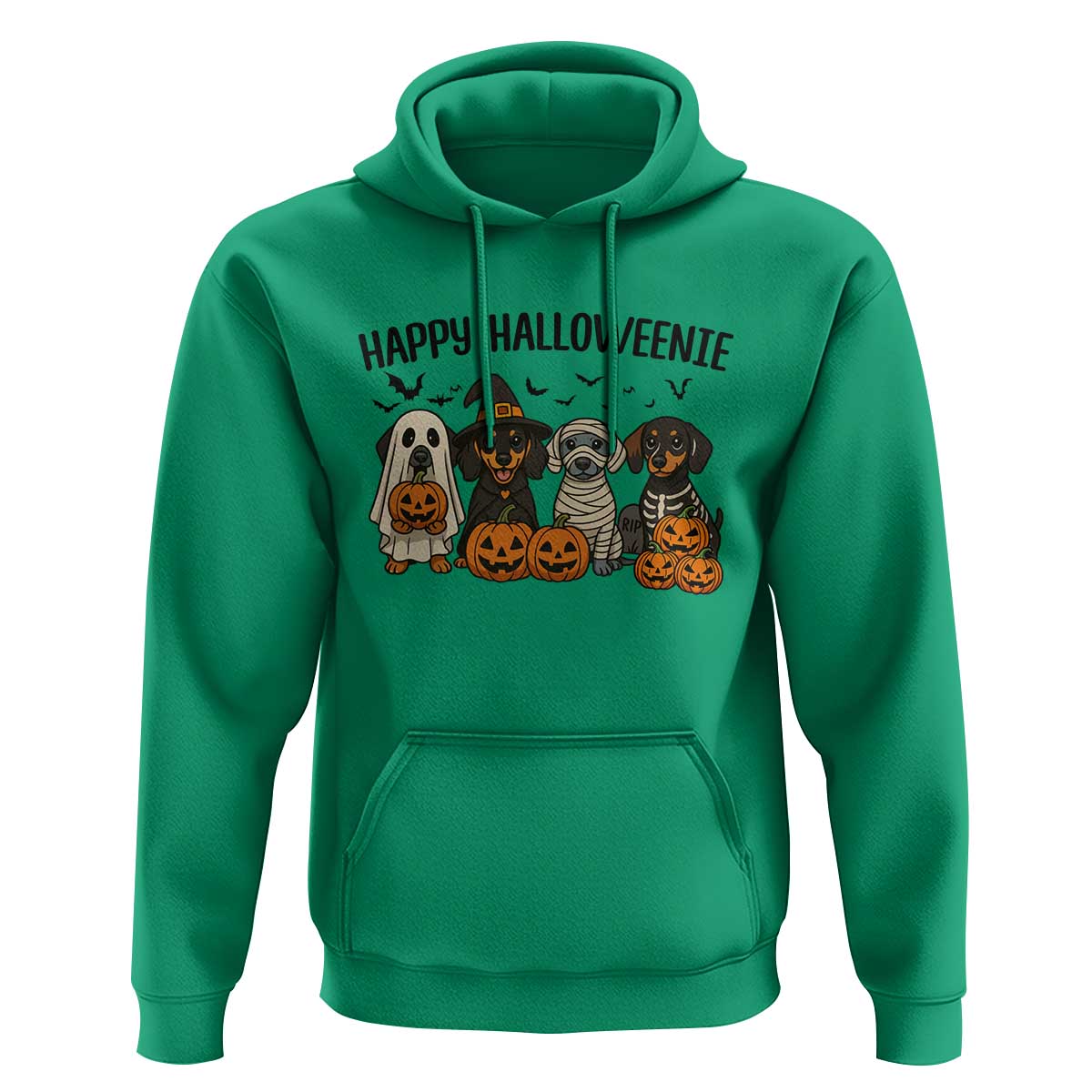 Funny Halloween Dachshund Hoodie Happy Halloweenie - Wonder Print Shop