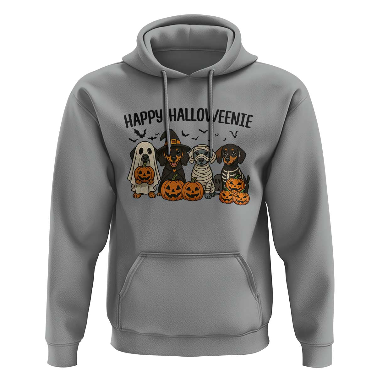 Funny Halloween Dachshund Hoodie Happy Halloweenie - Wonder Print Shop