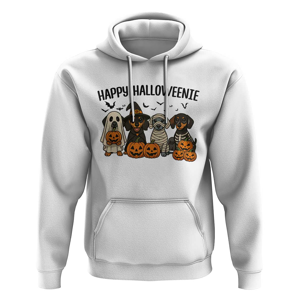 Funny Halloween Dachshund Hoodie Happy Halloweenie - Wonder Print Shop