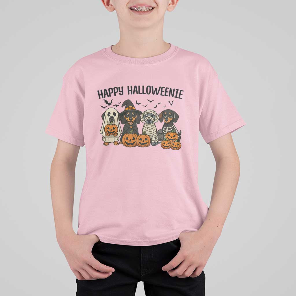 Funny Halloween Dachshund T Shirt For Kid Happy Halloweenie - Wonder Print Shop