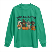 Funny Halloween Dachshund Long Sleeve Shirt Happy Halloweenie - Wonder Print Shop