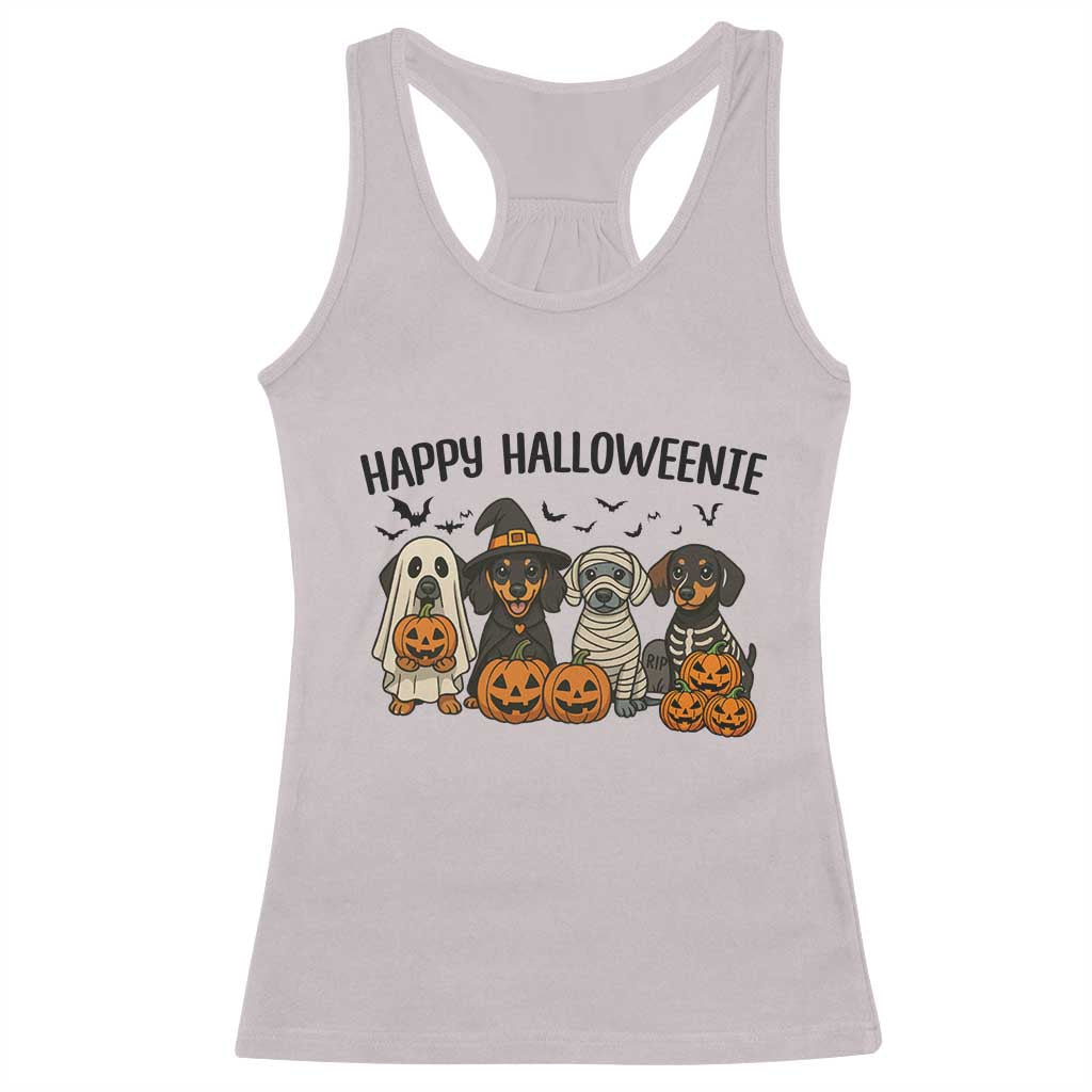 Funny Halloween Dachshund Racerback Tank Top Happy Halloweenie - Wonder Print Shop