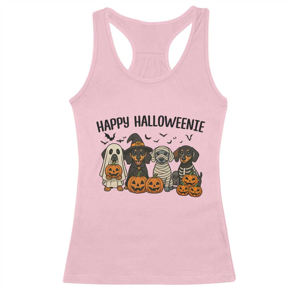 Funny Halloween Dachshund Racerback Tank Top Happy Halloweenie - Wonder Print Shop
