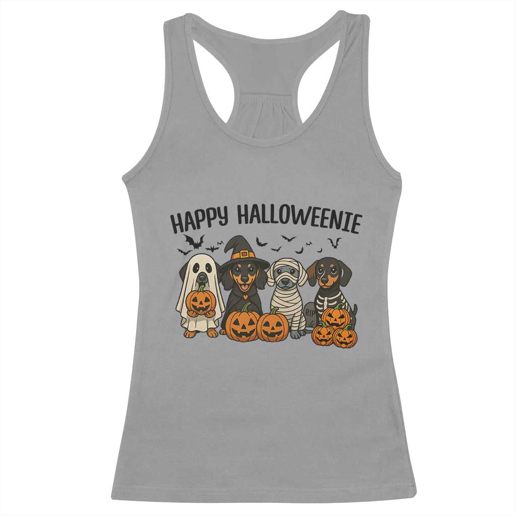 Funny Halloween Dachshund Racerback Tank Top Happy Halloweenie - Wonder Print Shop
