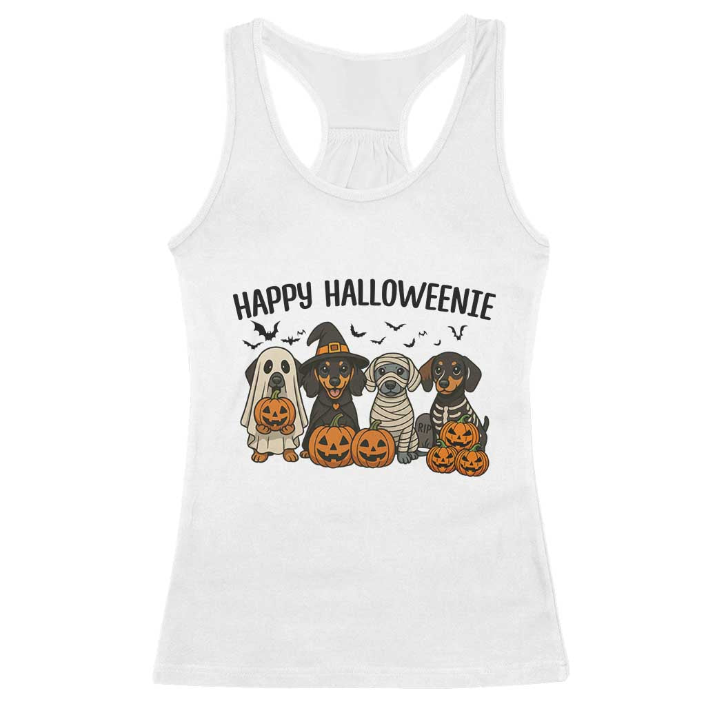 Funny Halloween Dachshund Racerback Tank Top Happy Halloweenie - Wonder Print Shop