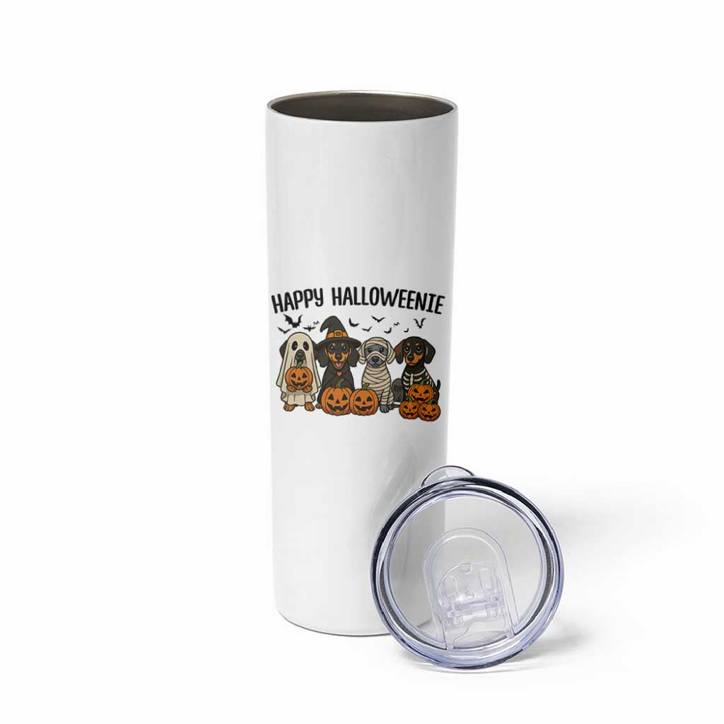 Funny Halloween Dachshund Skinny Tumbler Happy Halloweenie