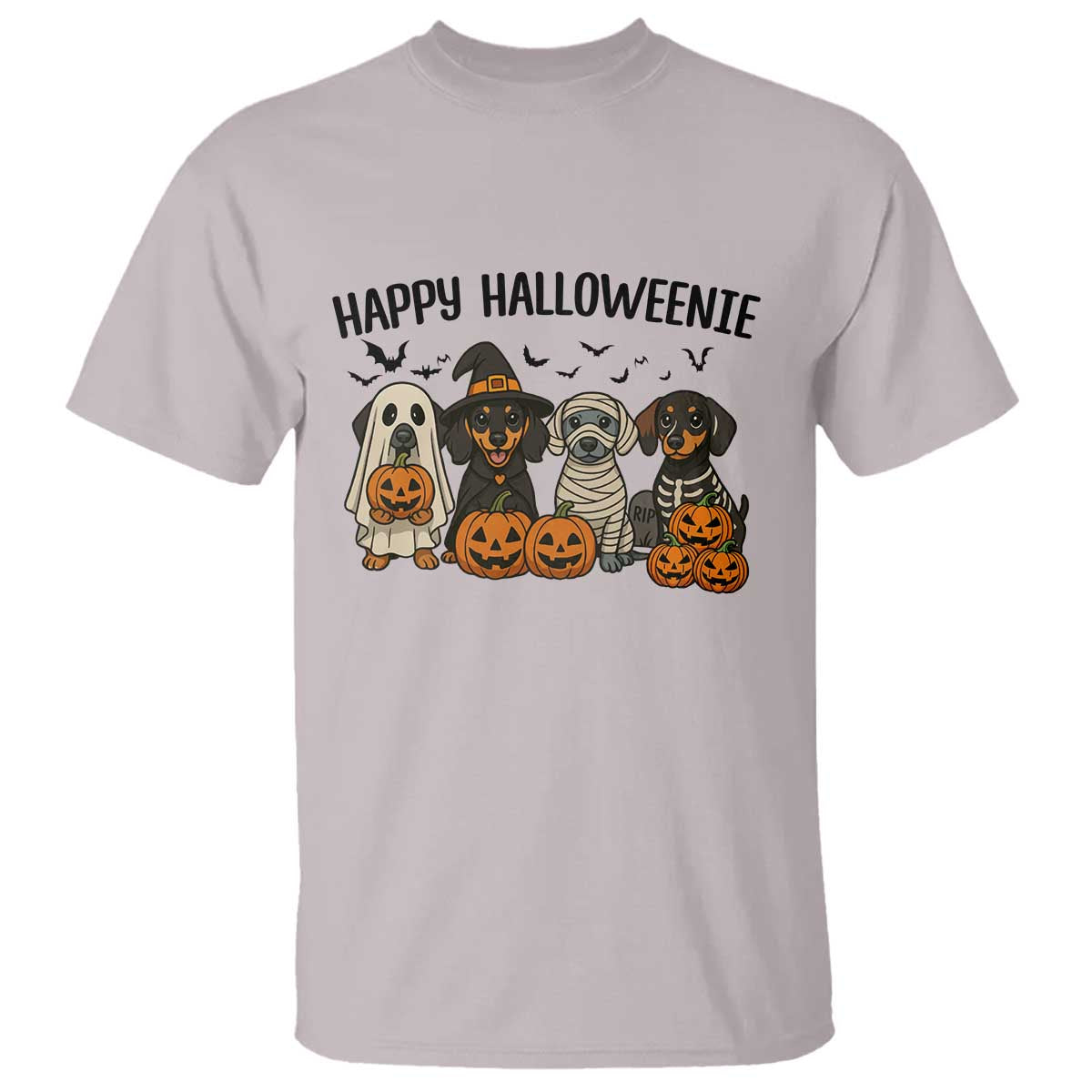 Funny Halloween Dachshund T Shirt Happy Halloweenie - Wonder Print Shop