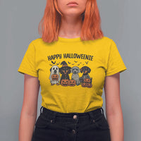 Funny Halloween Dachshund T Shirt For Women Happy Halloweenie - Wonder Print Shop