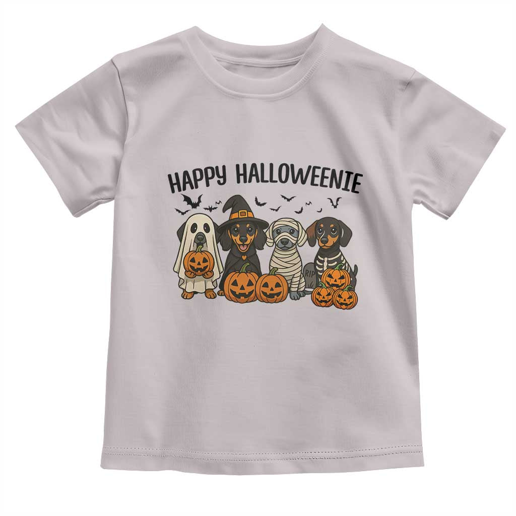 Funny Halloween Dachshund Toddler T Shirt Happy Halloweenie - Wonder Print Shop