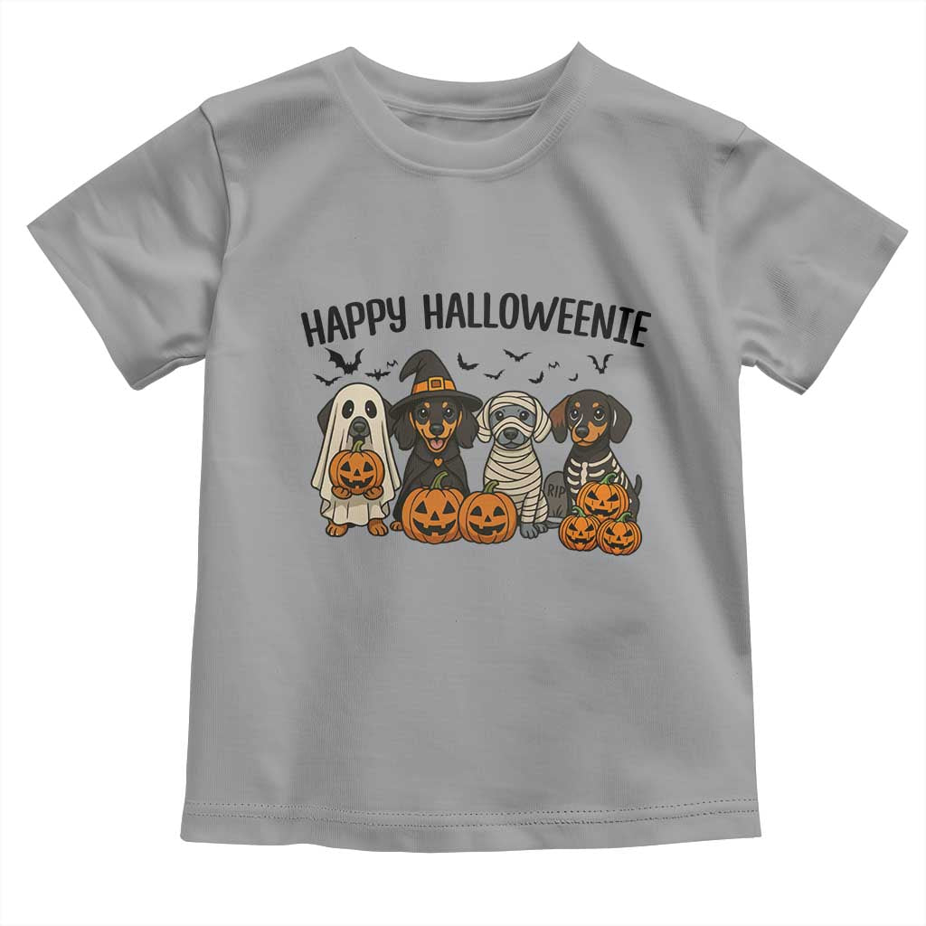 Funny Halloween Dachshund Toddler T Shirt Happy Halloweenie - Wonder Print Shop