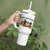 Funny Halloween Dachshund Tumbler With Handle Happy Halloweenie