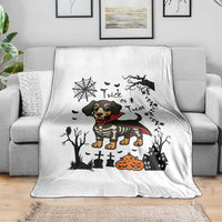 Funny Halloween Gift Throw Blanket Trick Or Treat With My Dachshund Dracula - Wonder Print Shop