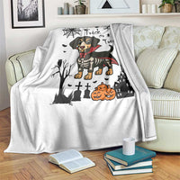 Funny Halloween Gift Throw Blanket Trick Or Treat With My Dachshund Dracula - Wonder Print Shop
