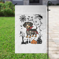 Funny Halloween Gift Garden Flag Trick Or Treat With My Dachshund Dracula - Wonder Print Shop