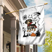Funny Halloween Gift Garden Flag Trick Or Treat With My Dachshund Dracula - Wonder Print Shop