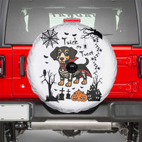 Funny Halloween Gift Spare Tire Cover Trick Or Treat With My Dachshund Dracula - Wonder Print Shop